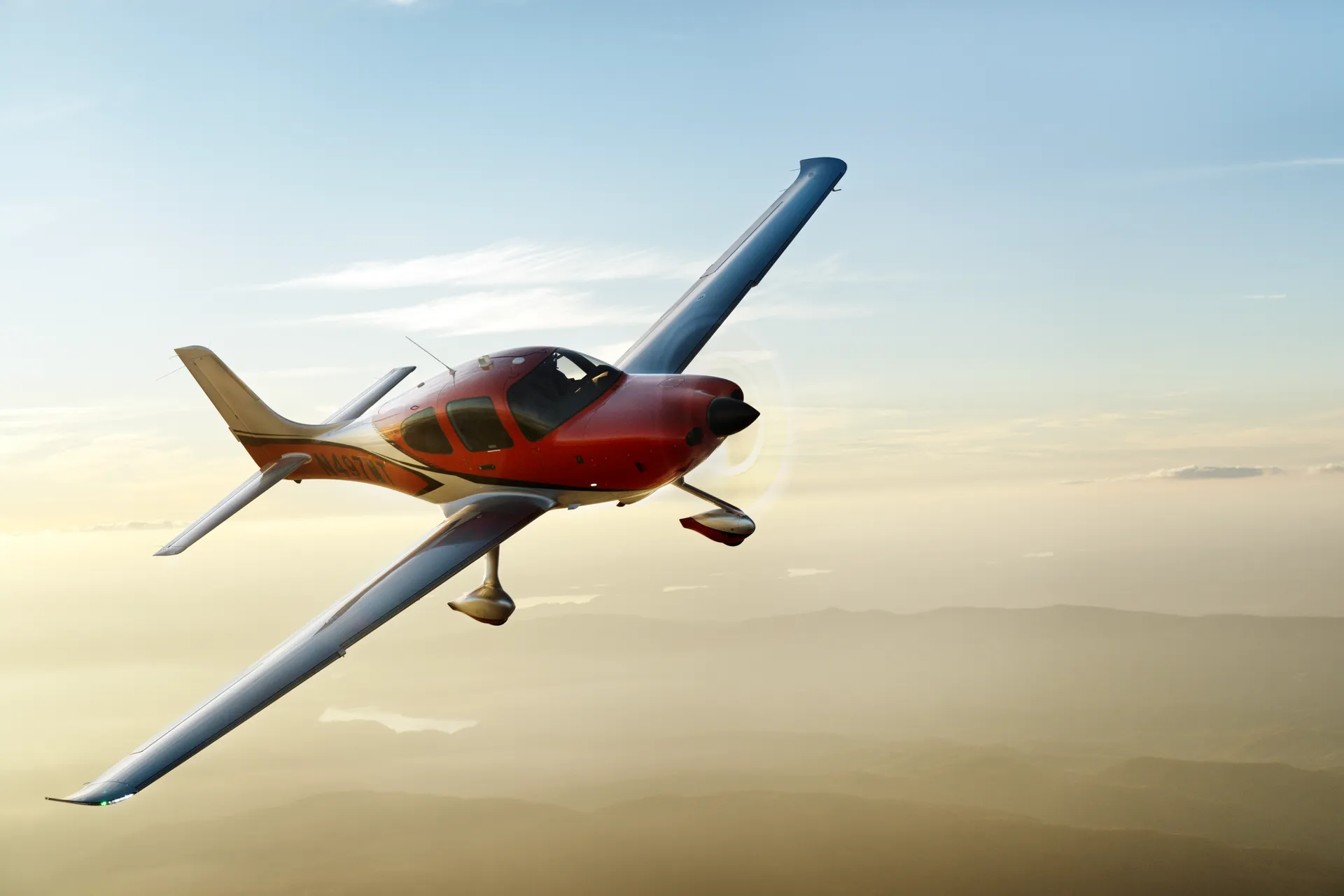 Cirrus SR22 in flight — speed and grace above the clouds