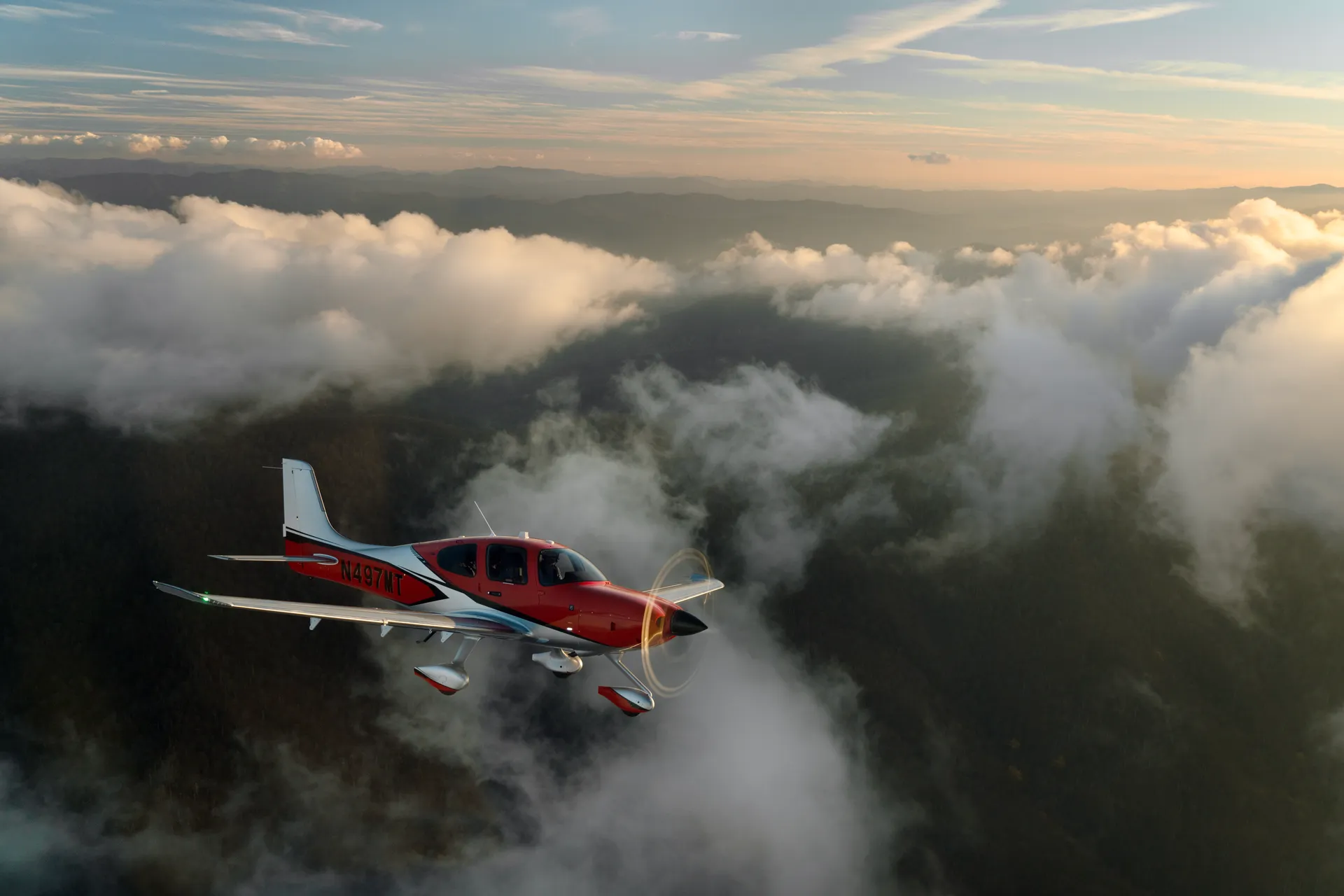 cirrus aircraft in hangar
